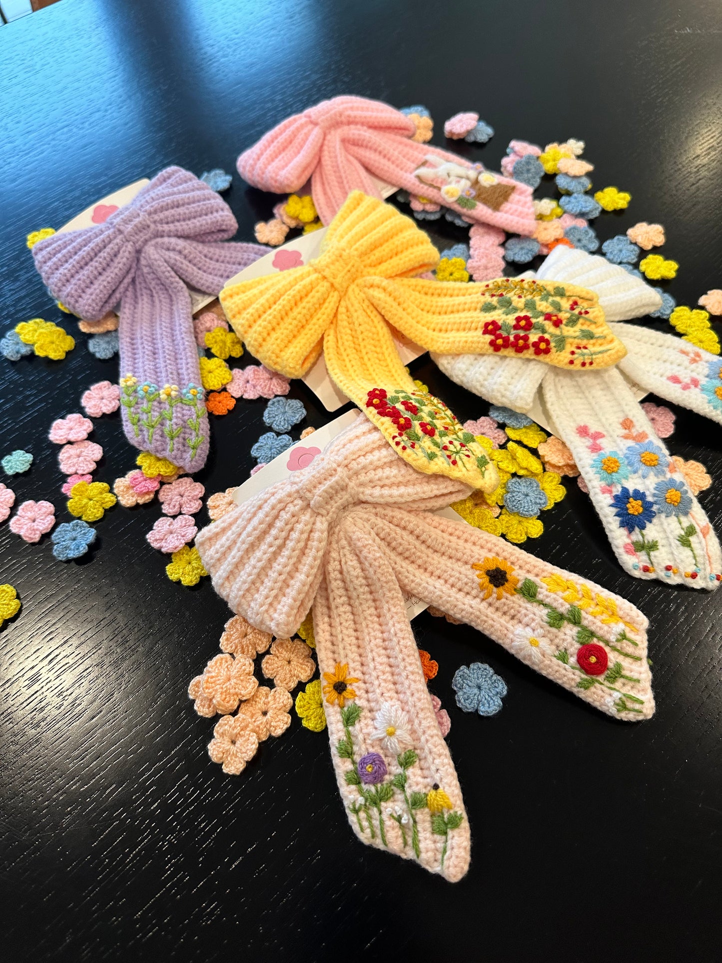 Floral Crochet Embroidered Hair Clip