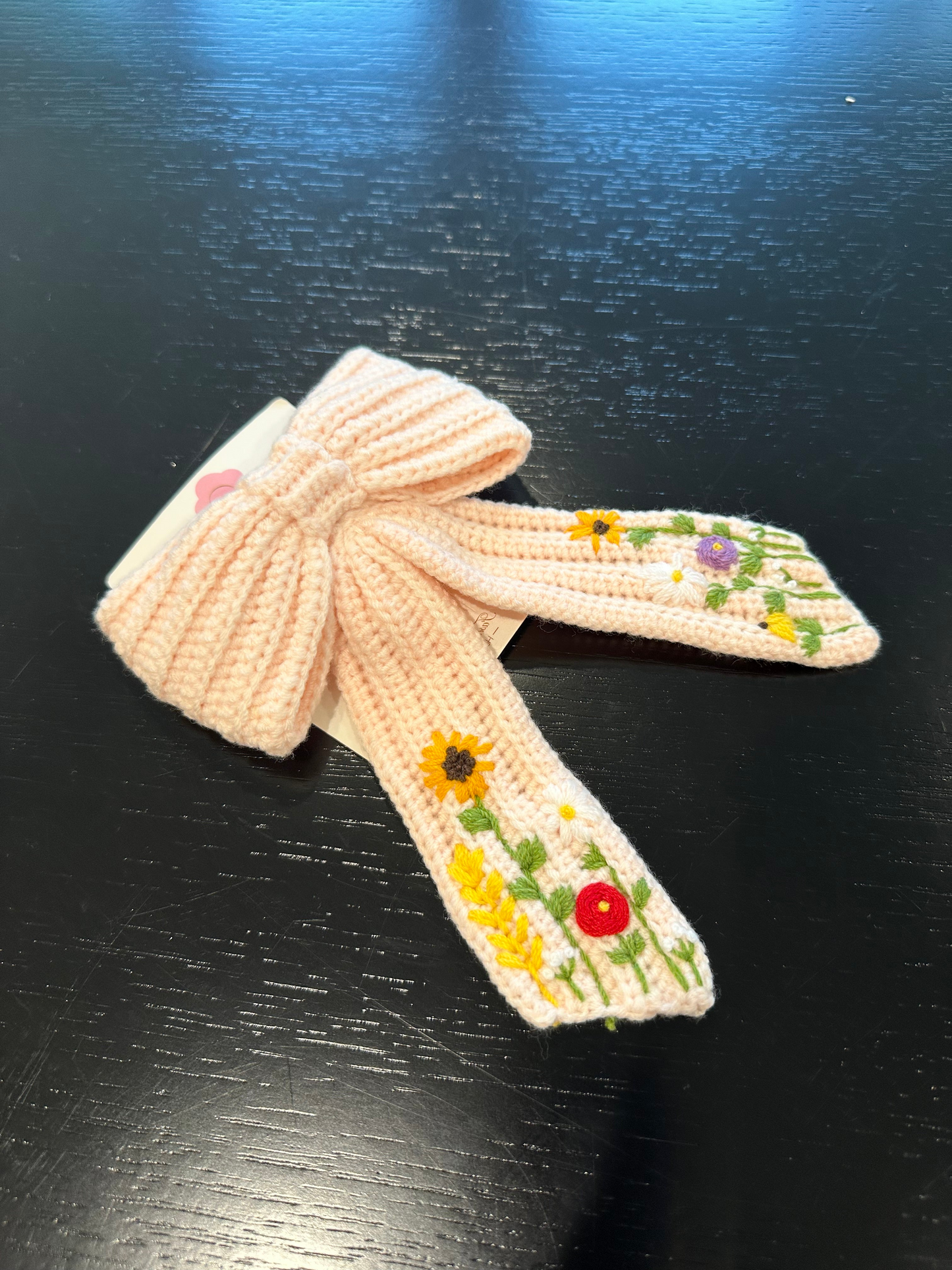 Floral Crochet Embroidered Hair Clip