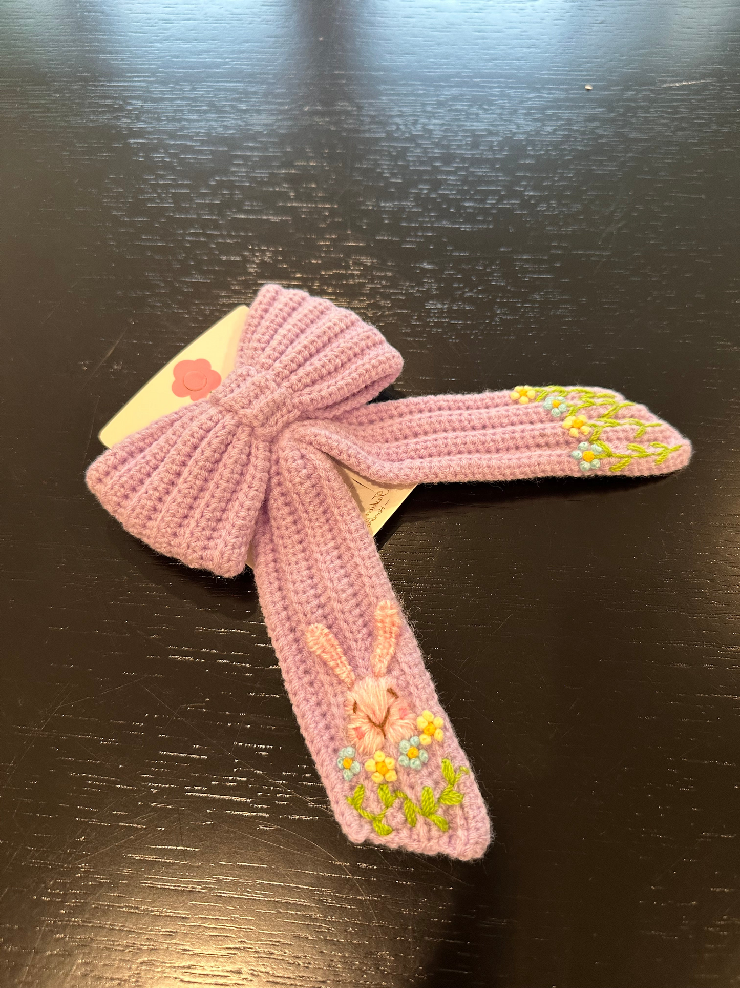 Floral Crochet Embroidered Hair Clip