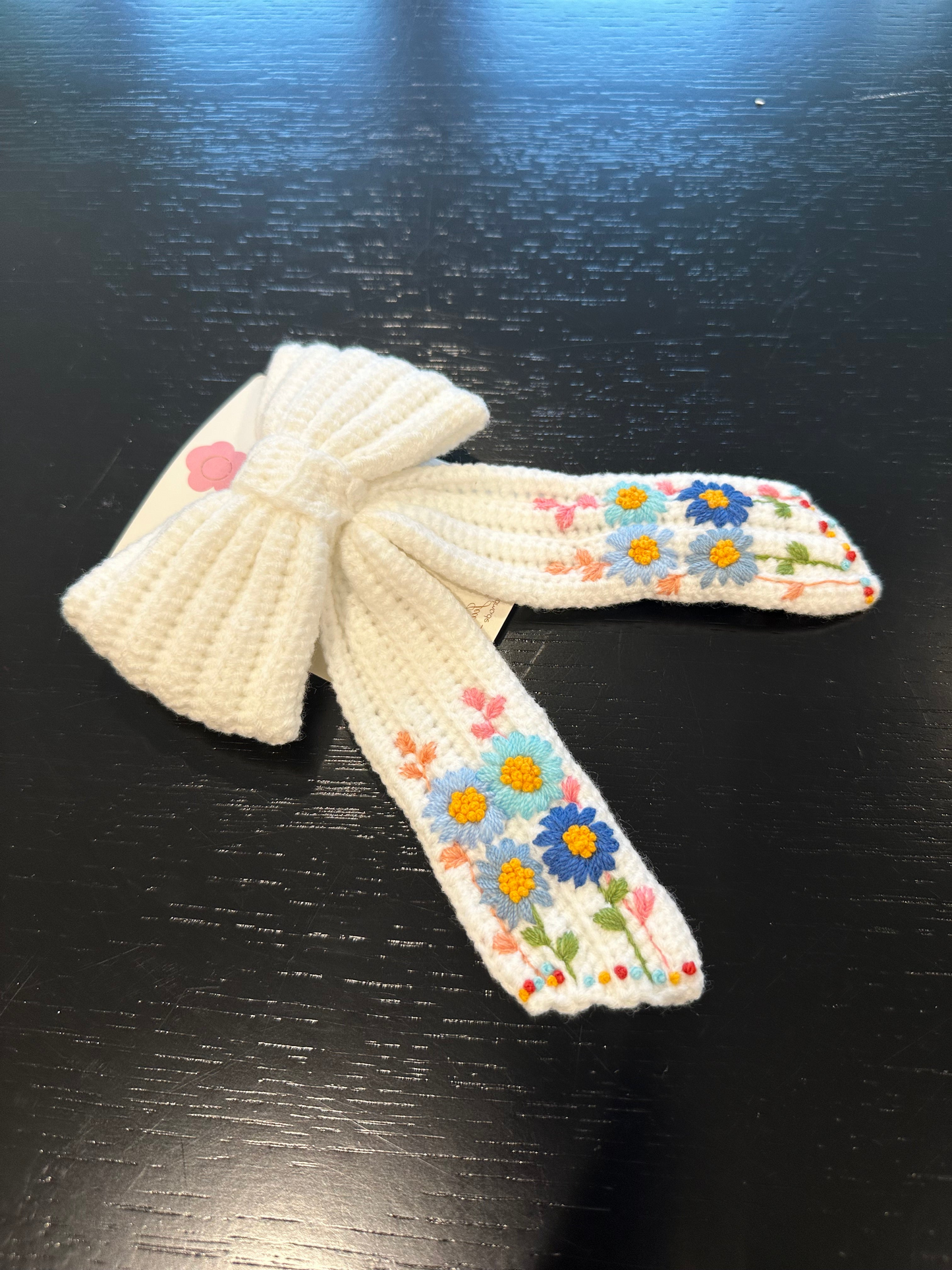 Floral Crochet Embroidered Hair Clip